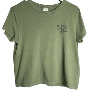 PINK Victoria's Secret Olive Short Sleeve Tee